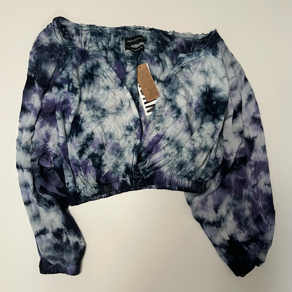 Nwt Urban Outfitters Peasant Style Crop Top Tie Dye